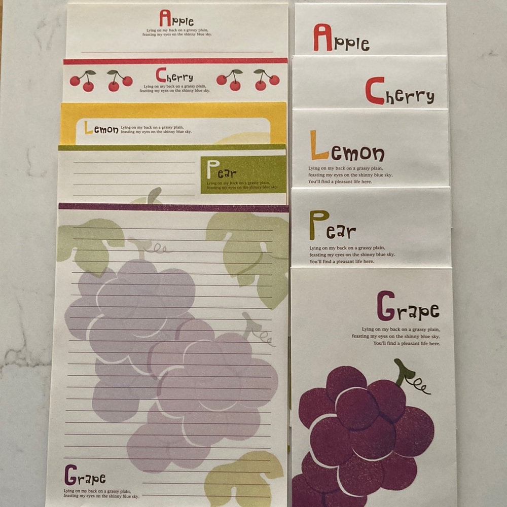 Apple Cherry Lemon Pear Grape Fruit Letter Set 🍎🍒🍋🍐🍇